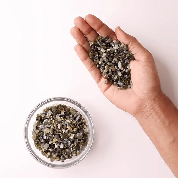 Labradorite Chips Stone – Symbol of Magic, Intuition, and Protection – Perfect for Decoration