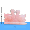 Rose Quartz Stone Swan Pair – Symbol of Love, Healing & Harmony