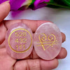 Rose Quartz Healing Coin with Zibu Symbol – Healing Crystal for Love, Compassion & Emotional Balance
