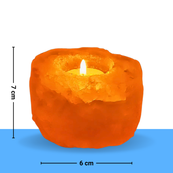 Himalayan Rock Salt Stone Lamp Tea Light Candle Holder – Healing Crystal Decor