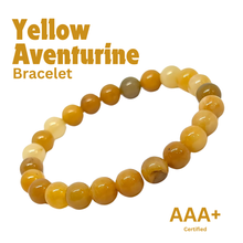 Load image into Gallery viewer, Close-up of Yellow Aventurine bracelet showing intricate details and natural Yellow Aventurine stone.
