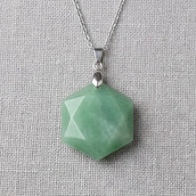 Load image into Gallery viewer, Green Aventurine Hexagon Pendant – Symbol of Luck, Longevity, and Harmony – Perfect for Daily Wear
