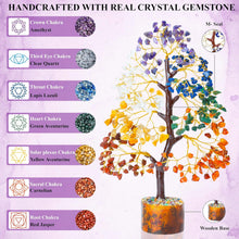 Load image into Gallery viewer, Combo 7 Chakra Healing Bracelet &amp; 7 Chakra Crystal Tree Set - Wealth, Growth, Health and Peace
