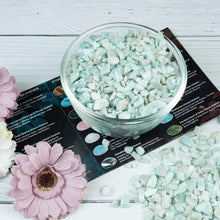 Load image into Gallery viewer, Polished amazonite chips stone decorative crystals close-up
