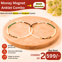 Load image into Gallery viewer, Pack of 2 Money Magnet Anklet (Dhan Yog) – Crystal Anklet for Prosperity, Confidence &amp; Daily Wear | Wealth-Inspired Jewellery for Women
