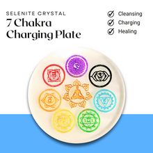 Load image into Gallery viewer, Seven Chakra Selenite Round Plate – Powerful Healing Crystal Tool For Energy Healing &amp; Meditation
