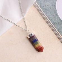 Load image into Gallery viewer, 7 Chakra Stone Pendant – Healing Pencil Necklace for Energy Balance &amp; Spiritual Growth
