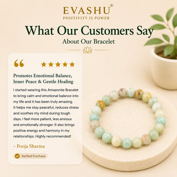 Amazonite Bracelet – Natural Stone Bracelet for Balance, Confidence & Everyday Wear | Unisex Crystal Jewellery