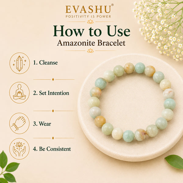 Amazonite Bracelet – Natural Stone Bracelet for Balance, Confidence & Everyday Wear | Unisex Crystal Jewellery