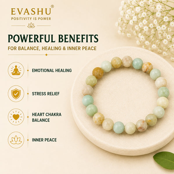 Amazonite Bracelet – Natural Stone Bracelet for Balance, Confidence & Everyday Wear | Unisex Crystal Jewellery