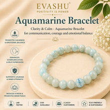 Load image into Gallery viewer, Aquamarine Bracelet – Natural Stone Bracelet for Clarity, Emotional Balance &amp; Everyday Wear | Unisex Crystal Jewellery

