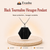 Certified Natural Black Tourmaline Hexagon Pendant - Nazar Protection & Grounding Support | Buy Online