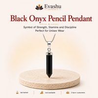 Certified Natural Black Onyx Pencil Pendant - Inner Strength & Daily Stamina | Buy Online