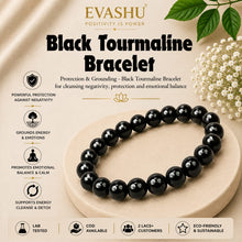 Load image into Gallery viewer, Black Tourmaline Bracelet – Natural Beaded Bracelet for Protection, Grounding &amp; Everyday Wear | Unisex Crystal Jewellery
