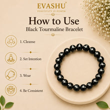 Load image into Gallery viewer, Black Tourmaline Bracelet – Natural Beaded Bracelet for Protection, Grounding &amp; Everyday Wear | Unisex Crystal Jewellery
