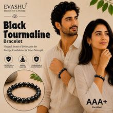 Load image into Gallery viewer, Black Tourmaline Bracelet – Natural Beaded Bracelet for Protection, Grounding &amp; Everyday Wear | Unisex Crystal Jewellery
