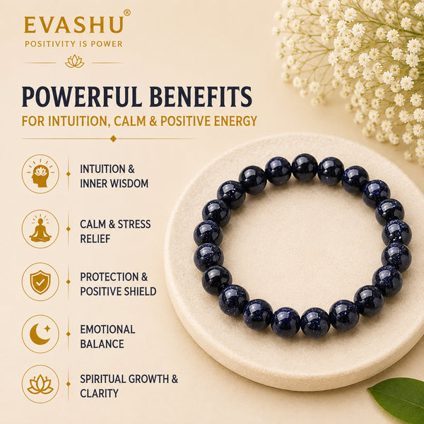 Blue Sunstone Bracelet – Natural Stone Bracelet for Calm Confidence, Clarity & Everyday Wear | Unisex Crystal Jewellery