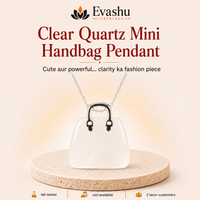 Certified Natural Clear Quartz Mini Handbag Pendant - Daily Energy & Mental Clarity | Buy Online