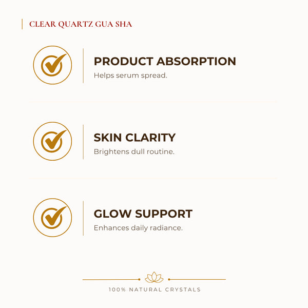 Certified Natural Clear Quartz Gua Sha - Product Absorption & Skin Clarity | Buy Online - Image 2