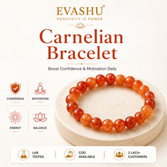 Carnelian Bracelet – Natural Beaded Bracelet for Confidence & Energy | Unisex Crystal Jewellery