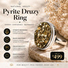 Certified Original Pyrite Ring – Adjustable Natural Stone Ring for Confidence, Prosperity & Everyday Wear | Unisex Crystal Jewellery