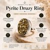 Certified Original Pyrite Ring – Adjustable Natural Stone Ring for Confidence, Prosperity & Everyday Wear | Unisex Crystal Jewellery