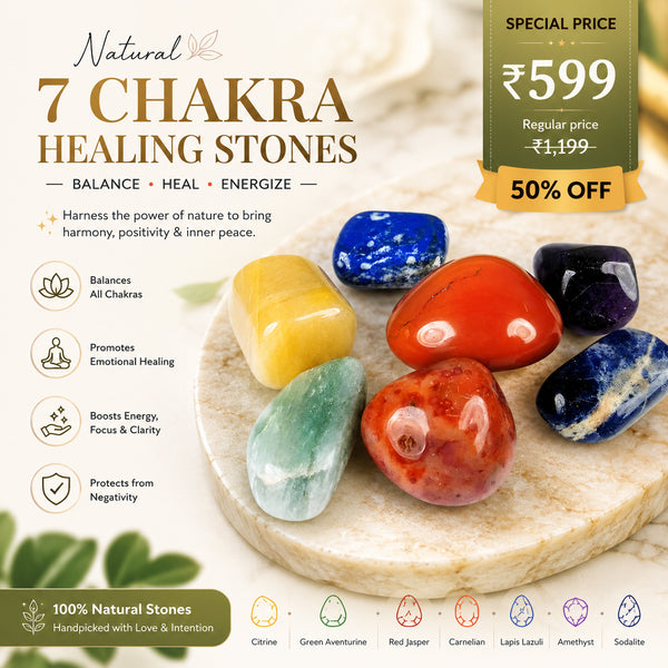 7 Chakra Stone Tumble Set – Natural Healing Crystal Stones for Reiki, Meditation & Energy Balancing | Chakra Crystal Kit