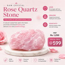 Load image into Gallery viewer, Raw Rose Quartz Stone – Natural Crystal for Love, Calmness &amp; Emotional Balance | Healing Crystal Décor for Home, Meditation &amp; Gifting
