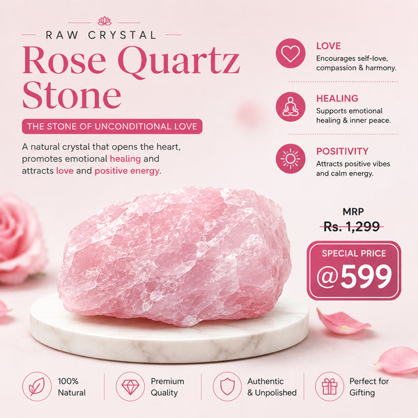 Raw Rose Quartz Stone – Natural Crystal for Love, Calmness & Emotional Balance | Healing Crystal Décor for Home, Meditation & Gifting