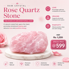 Raw Rose Quartz Stone – Natural Crystal for Love, Calmness & Emotional Balance | Healing Crystal Décor for Home, Meditation & Gifting