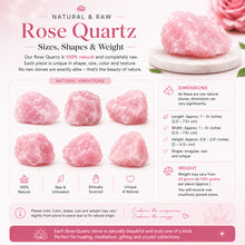 Load image into Gallery viewer, Raw Rose Quartz Stone – Natural Crystal for Love, Calmness &amp; Emotional Balance | Healing Crystal Décor for Home, Meditation &amp; Gifting

