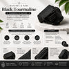 Black Tourmaline Stone – Natural Crystal for Grounding, Protection & Positive Space Décor | Healing Crystal for Home, Meditation & Gifting