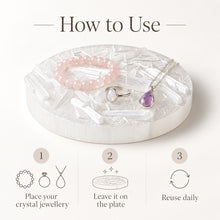 Load image into Gallery viewer, How to use Raw Selenite Plate with crystal jewellery
