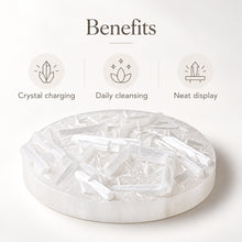 Load image into Gallery viewer, Raw Selenite Plate benefits for crystal charging and cleansing
