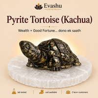 Certified Natural Pyrite Tortoise with Free Selenite Charging Plate | Wealth Growth & Business Stability