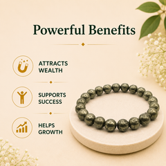 Pyrite Bracelet – Natural Crystal Bracelet for Confidence, Focus & Modern Daily Wear | Unisex Premium Jewellery