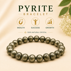 Pyrite Bracelet – Natural Crystal Bracelet for Confidence, Focus & Modern Daily Wear | Unisex Premium Jewellery