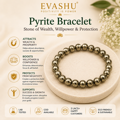 Pyrite Bracelet – Natural Crystal Bracelet for Confidence, Focus & Modern Daily Wear | Unisex Premium Jewellery