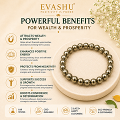 Pyrite Bracelet – Natural Crystal Bracelet for Confidence, Focus & Modern Daily Wear | Unisex Premium Jewellery