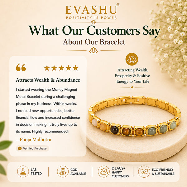 Golden color Plated Money Magnet Bracelet – Symbol of Wealth, Focus, and Success - Suitable for Daily Wear