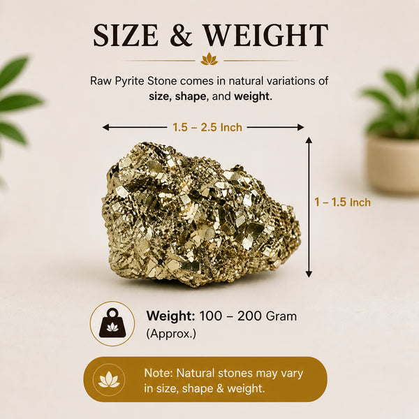 Raw Pyrite Stone – Natural Crystal for Prosperity, Confidence & Protection | Home, Office & Vastu Décor