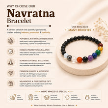 Load image into Gallery viewer, Pack of 2 Navratna Bracelet – Natural 9 Gemstone Bracelet for Balance, Harmony &amp; Everyday Wear | Unisex Crystal Jewellery

