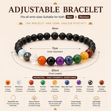 Load image into Gallery viewer, Pack of 2 Navratna Bracelet – Natural 9 Gemstone Bracelet for Balance, Harmony &amp; Everyday Wear | Unisex Crystal Jewellery
