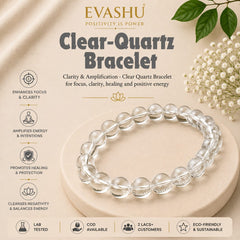 Clear Quartz Bracelet – Natural Crystal Bracelet for Clarity, Focus & Everyday Wear | Unisex Crystal Jewellery