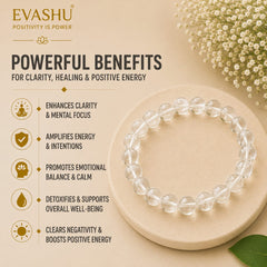 Clear Quartz Bracelet – Natural Crystal Bracelet for Clarity, Focus & Everyday Wear | Unisex Crystal Jewellery