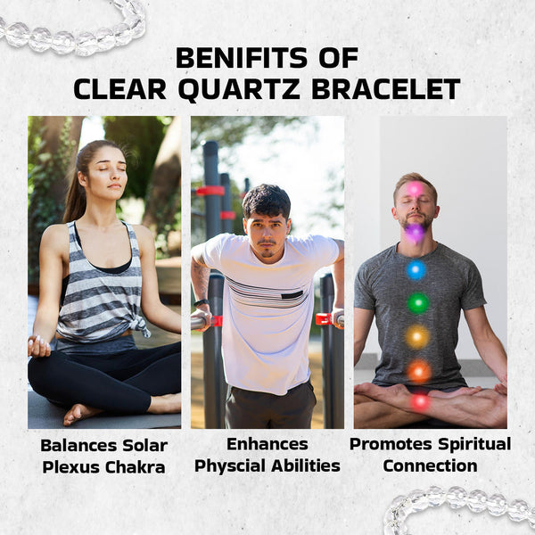Pure Clear Quartz Crystal Bracelet: Clarity & Focus for Both Men & Women