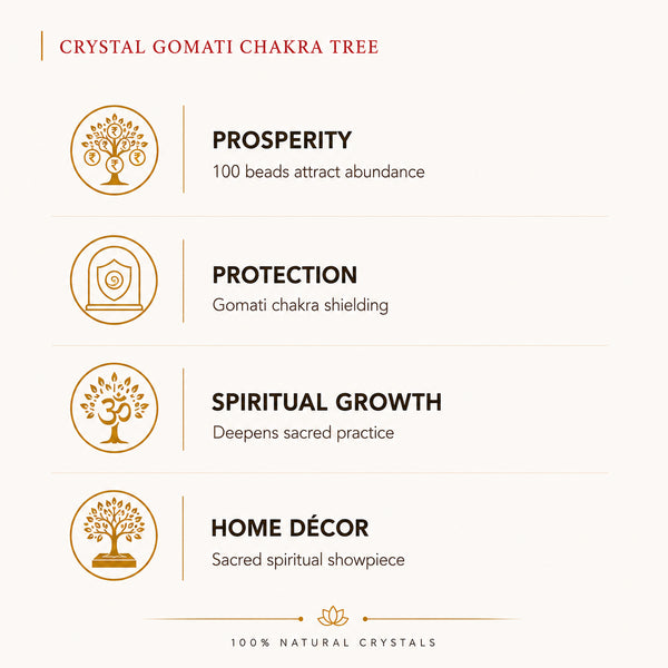 Crystal Gomati Chakra Tree – 100 Beads | Prosperity, Positive Energy & Spiritual Protection for Home & Office