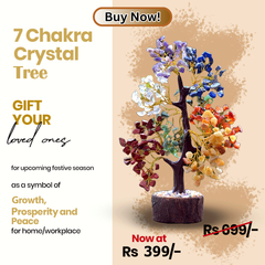7 Chakra Crystal Tree with natural crystal stones showing its benefits