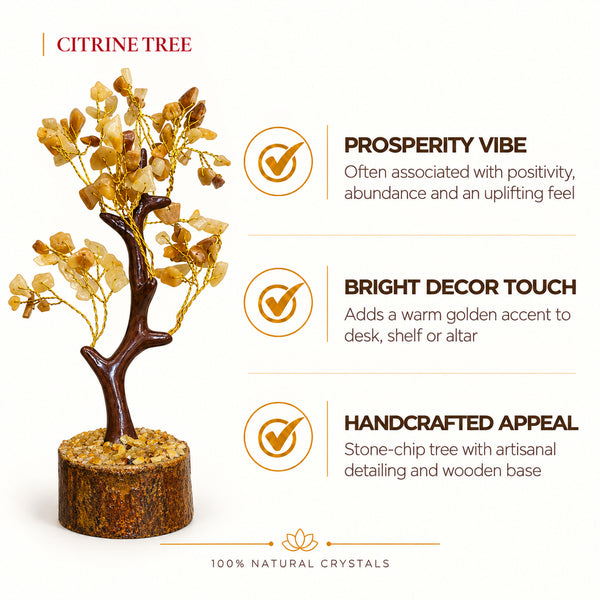 Certified Natural Citrine Crystal Tree - Wealth Attraction & Success | Buy Online
