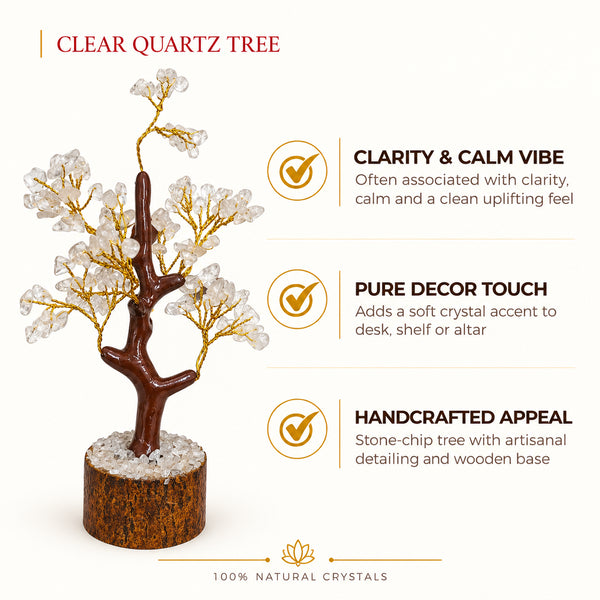 Certified Natural Clear Quartz Crystal Tree - Energy Amplification & Healing | Buy Online